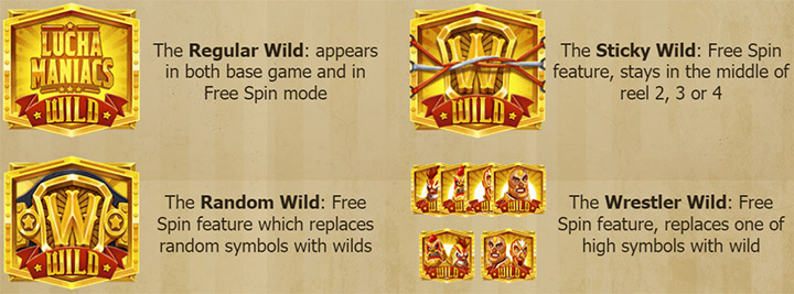 Дикий символ автомата Lucha Maniacs
